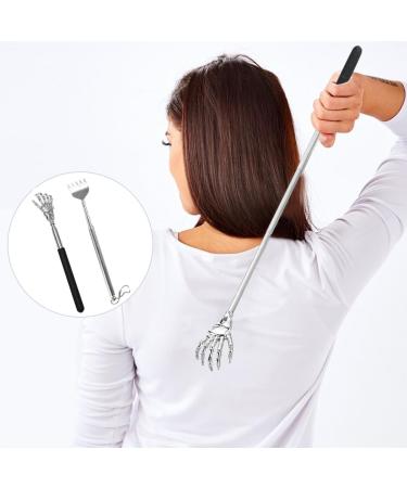 Telescopic Back Scratchers - 2 Pack Stainless Steel for Ultimate Back & Head Massage | Silver & Black (6.3-22.44 Inch) - Buy Online on GoSupps.com