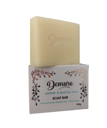Demure Sulphur and Salicylic Acid Exfoliating Soap Bar Pore Exfoliating Reduces Acne Soothing and Moisturising Softening Skin Anti-Blemish