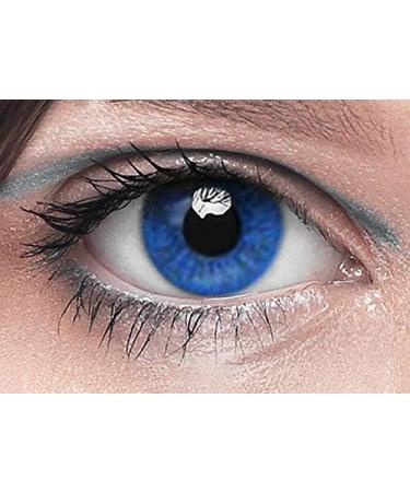 Pure Blue Colored Annual Contact Lenses - Pack of 2 (Brown Blue Green Gray Turquoise) - Comfortable & Prescription-Free with Storage Box - Buy Online on GoSupps.com