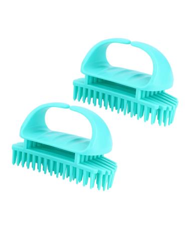 Beaupretty 2st Silicon Shampoo brush for women scalp Head Massage Adult Shampoo Kamm Massage device massage brush for the scalp thicker full hair shower hair scalp ridge 10.5x7x5.5cm blue