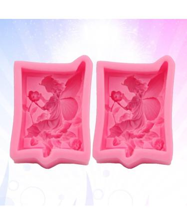 2pcs Candle D Ice Fairy Molds Pink Baking Flower Cream Mousse Gadget Chocolate Home DIY Creative Silicone Decorating Fondant Tool for Pudding Cake - Buy Online on GoSupps.com