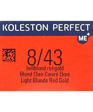 Wella Koleston Perfect ME+ Vibrant Reds 8/43 Light Blonde/Red Gold 60 ml - Pack of 1 - Buy Online on GoSupps.com
