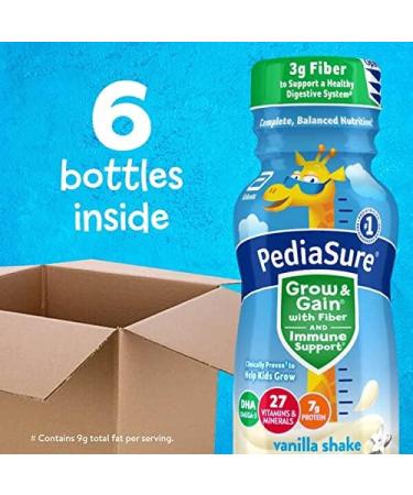 PediaSure Grow & Gain Fiber Shake Vanilla 48 oz (Pack of 6) - Nutritional Shake for Kids - Buy Online on GoSupps.com