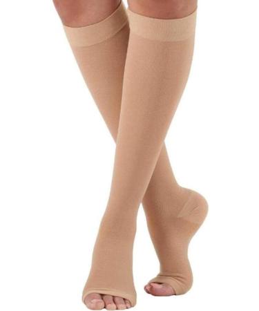 ZMERCH S-XL Black Knee-High Compression Stockings | Open Tip Calf Support for Varicose Veins - No Zipper - Buy Online on GoSupps.com