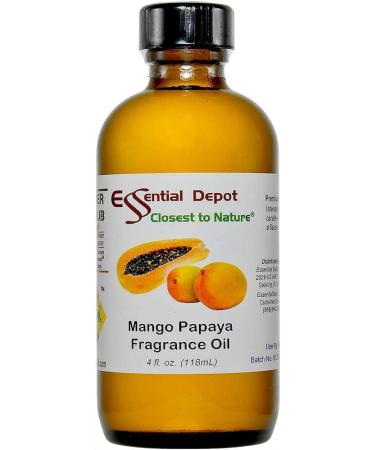 Mango Papaya Fragrance Oil - 4 oz Amber Glass Bottle | Exotic Scent for Aromatherapy & DIY Products - Buy Online on GoSupps.com