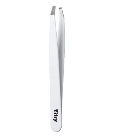 Vitry Coloured Tweezers Angled Tips 1 Piece White