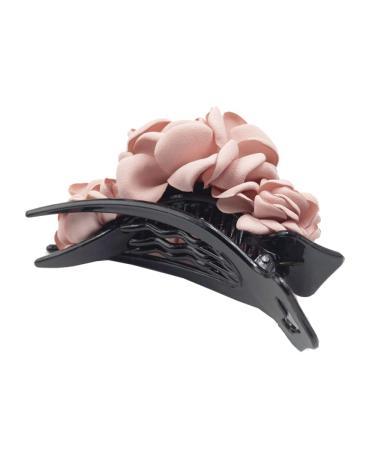 Cycling Side Hair Clip with Comb for Women - Floral Curvy Ponytail Holder Slipproof French Strong Hold Clamp (Pink) - Buy Online on GoSupps.com