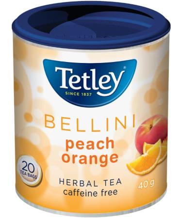 Tetley's Rich Full - Flavoured Decaffeinated Orange Pekoe (Black) Tea - 80 teabags per box 160 grams & Bellini Peach Orange Herbal Tea Caffeine Free 20 Round Tea Bags Tea 80 teabags + 20 Round Tea Bags - Buy Online on GoSupps.com