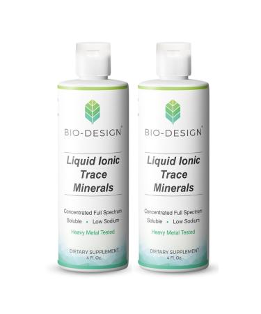 Bio-Design Liquid Ionic Trace Minerals 4 Fl Oz (Pack of 2) - Concentrated Full-Spectrum Minerals -Naturally Low Sodium Superior Absorption & Bioavailability