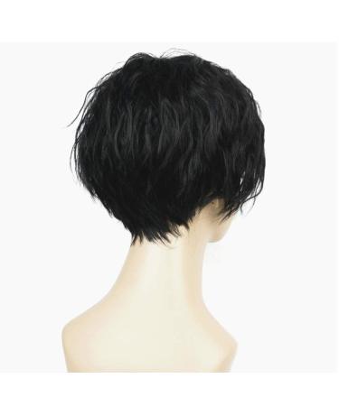 Buy SHIYID African American Wigs Asymmetric Oblique Bangs Black Short Curly Synthetic Full Wig for Natural Look Fast International Shipping - Buy Online on GoSupps.com