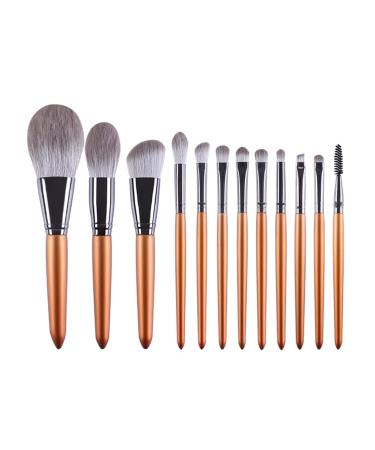 Natural Makeup Brushes Set - Goat Hair Eyeshadow & Face Powder Makeup Brush Kit - Premium Cosmetics in Orange - Buy Online on GoSupps.com