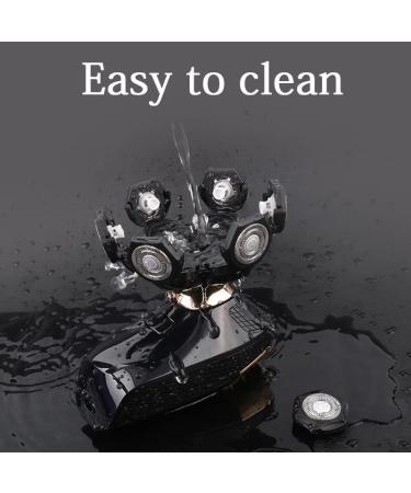 GeRRiT 7D Electric Razor for Men - Waterproof 5-in-1 Grooming Kit Cordless 7-Blade Rotary Shaver with LED Display - Buy Online on GoSupps.com