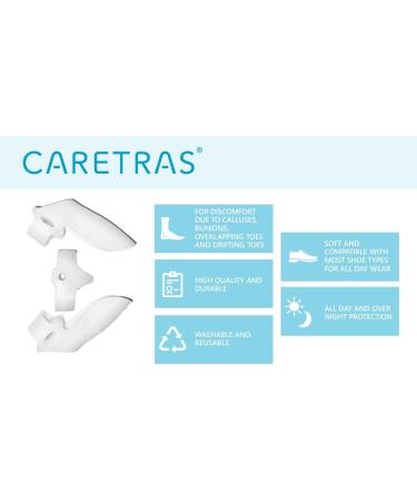 Caretras Toe Spacer (White) - Overlapping Toes & Bunion Pain Relief - Big Toe Alignment Corrector - Reusable for Day & Night - Buy Online on GoSupps.com