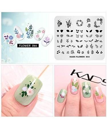 KADS Flower Nature Nail Stamping Plate FL044 - DIY Manicure Stencil Tools - Buy Online on GoSupps.com