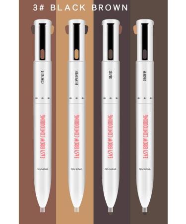 Walory 4-in-1 Eyebrow Contour Pen - 4-in-1 Eyebrow Contour Pen Waterproof Defining Highlighting Eye Brow Eyebrow Pencil Natural Brows Makeup Cosmetic Tool Black brown - Buy Online on GoSupps.com