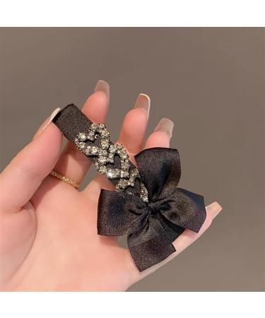 Hair Barrettes for Women Female Love Rhinestone Fabric Bow Hair Clip Hair Accessories 1 count (Pack of 1) Black - Buy Online on GoSupps.com