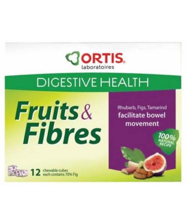 Ortis Ortisan Natural Laxative Fruit and Fibre Cubes - NEW FLAVOUR - RHUBARB/TAMARIND/FIG (12)
