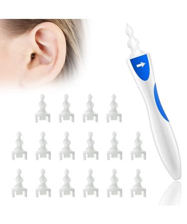 Earwax Removal Tool  2023 Upgraded Safe Spiral Swab Catcher Ear Wax Remover Kit Ear Cleaner Ear Wax Removal Tool with 16 Replacement Heads - Suitable for Adults and Children - Ear Cleaning Kit