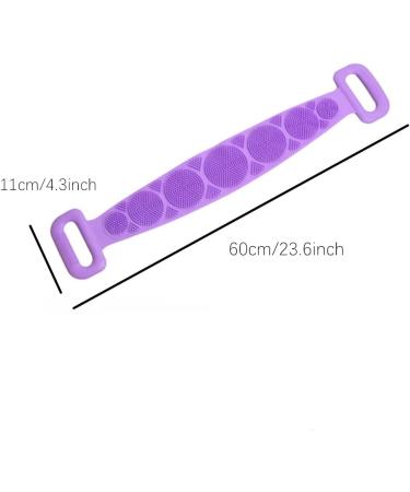 Silicone Bath Body Brush Exfoliator with Soft Bristles and Massage Dots - Blue Purple - Buy Online on GoSupps.com