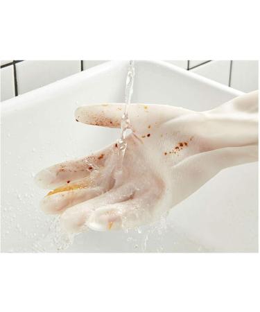 SEPTAM Cleaning Gloves Cleaning gloves household kitchen white silicone dishwashing gloves female kitchen washing clothes durable dishwashing gloves - Buy Online on GoSupps.com