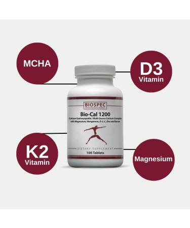 Biospec Nutritionals Bio-Cal 1200 - 100 Tablets: High-Quality Calcium Supplement - Buy Online on GoSupps.com