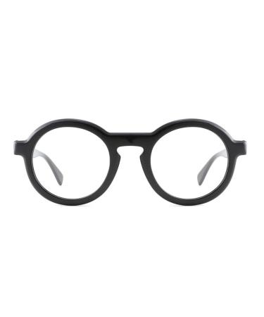 Aoolia stylish round reading glasses visual aid optics glasses reading help for women men bluaufilter glasses for PC TV gaming & cell phone black 2.5 dioptries