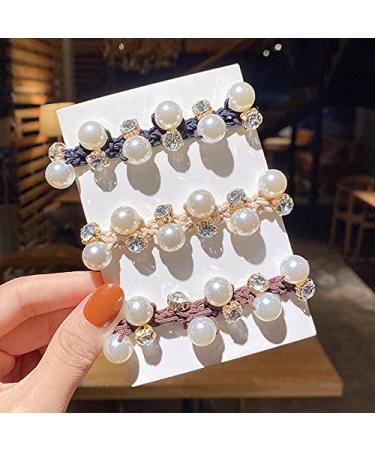 Bzybel Big Pearls Stretch Hair Ties - 3 Colors | Decorative Ponytail Holders for Girls & Women - Buy Online on GoSupps.com