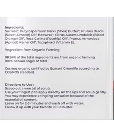 Organic Orange & Rosehip Lip Scrub | 10g - Natural Care for Dry Chapped Lips | Cruelty-Free & Pigmented Solution - Buy Online on GoSupps.com