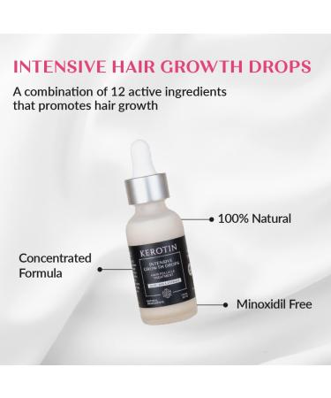 Kerotin Intensive Hair Growth Serum - Boost Natural Hair Growth, Reduce Loss - Promotes Longer, Thicker Hair - Buy Online on GoSupps.com
