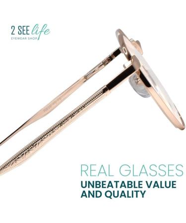 2SeeLife Gold Metal Rim Reading Glasses for Men & Women | Stylish & Durable 1.5x Readers | Comfortable Fit for All Face Shapes - Buy Online on GoSupps.com