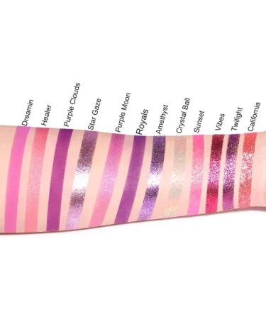12 Color Glitter Eyeshadow Palette - Purple Pink Matte & Shimmer Shades for Halloween Christmas Face Paint & Cosplay Makeup - Women Girls - Buy Online on GoSupps.com