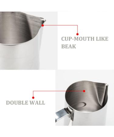 Duety Stainless Steel Milk Frothing Pitcher 600ml(20oz) Milk Frothing Pitcher with Thermometer Espresso Steaming Frothing Cup Milk Latte Art Jug for Espresso Machines and Latte Cappuccino Art Temperature Pulling Cup - Buy Online on GoSupps.com
