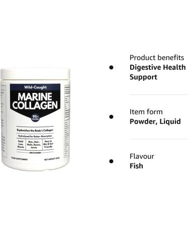 Wild Caught North Sea Cod Marine Collagen Peptides (400g) | 1.5X Absorption Protein Powder | Amino Acids for Bone, Joint, Gut, Hair & Skin | Halal Kosher Keto | 40 Servings - Buy Online on GoSupps.com
