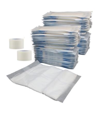 ABD Combine Abdominal Pads 8x10 40 Pack High Absorbency Sterile Individually Wrapped 8''x10'' Non-Adherent Absorbent Post-Op Surgical Gauze for Heavy-Draining Trauma and First Aid Wound Dressing (2)