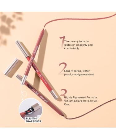 Ultra Fine Waterproof Lip Liner - Long-Lasting Matte Pigmented Pencils in Assorted Colors | Non-Stick & Fade-Resistant | Perfect for Natural Lip Makeup - Buy Online on GoSupps.com