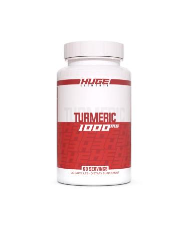 Huge Supplements Turmeric 1000mg of Pure Turmeric Root Extract per Serving 95% Curcuminoids Antioxidant Supplement Non-GMO Gluten-Free - 120 Capsules