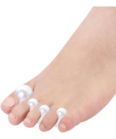 FOMIYES 8pcs Silicone Toe Separator Toe Stretcher Bunion Relief Pads for Hallux Valgus - Pearl Shape Design - Buy Online on GoSupps.com
