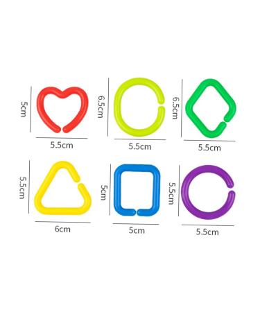 Shop Ibasenice 140 PTH Geometric Chain Buckle Baby Links - Colorful Sensory Rings for Newborns & Toddlers | 4-Piece Set (5.5x5.5cm) - Buy Online on GoSupps.com