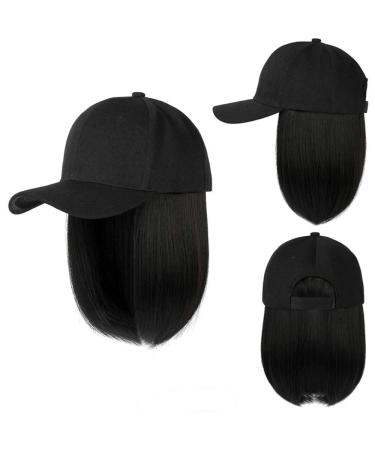 YEKEYI Baseball Cap Wig with Hair Extensions - Adjustable Synthetic Wig Hat for Women in Black - Buy Online on GoSupps.com