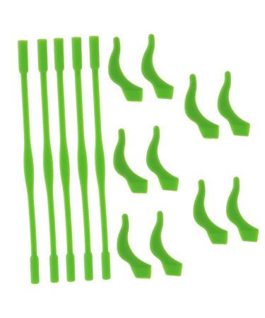 Children's Silicone Glasses Strap with Ear Hook Holder 12 Colors Green 5 Pack
