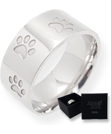 Joyadog Ladies Ring with Dog & Cat Paw Design - 10mm Wide Comfort Fit | Unique Pet Lover Jewelry - Buy Online on GoSupps.com