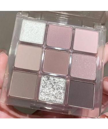 PICKX 9 Colors Glitter Eyeshadow Makeup Palette Matte High Pigmented Colorful Creamy Texture Eye Shadow Powder Natural Waterproof Long Lasting Eyeshadow Powder Cosmetics (F)
