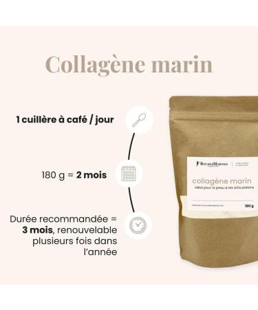 Roches Marines - Marine Collagen Powder Food Supplement - 180g Sachet - Joint Comfort - Skin Beauty - Water Soluble Powder - Developed in France - Buy Online on GoSupps.com