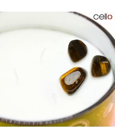 Celestial Large Scented Candle with Tigers Eye Gemstones - Ideal Astrology Gift for Men and Women - Buy Online on GoSupps.com