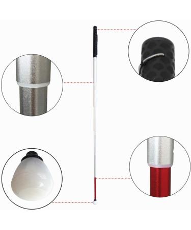 Aluminum Telescopic Blind Cane with Rolling Tip 30 cm-150 cm (12 inch-59 inch) with 2 Tips (Black Handle) - Buy Online on GoSupps.com