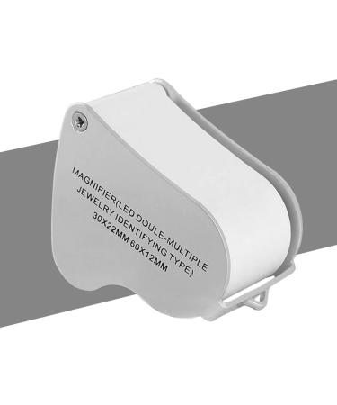 KINGMAS 30x 60x Illuminated Jewelry Loupe Magnifier with LED Lighting - Silver White - Buy Online on GoSupps.com