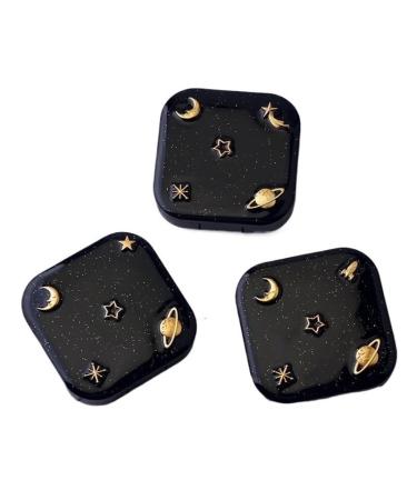 KCHYCV Moonstar Space Black Contact Lens Case with Lens Set of Portable Contact Lens Case Contact Lens Case