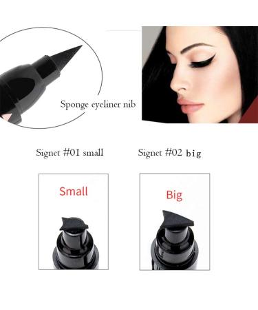 Qic Signet Double Head Eyeliner - Classic Black | Waterproof, Sweatproof, Long Lasting | Winged or Cat Eye | Smudge-Proof & Time-Saving | Large & Small - Buy Online on GoSupps.com