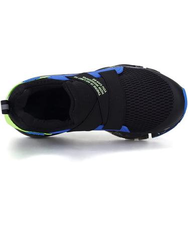 Kids Running Tennis Shoes - Coolloog Lightweight Breathable Athletic Sneakers, Black/Blue, Size 1 Big Kid - Buy Online on GoSupps.com