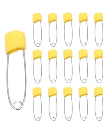 Ruidee 50 Pcs Diaper Pins Nappy Pins Plastic Head Safety Pins with Safe Locking (Orange)